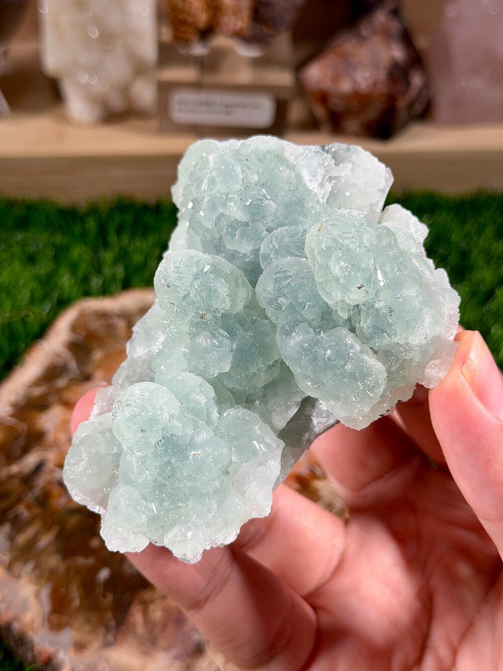 Botryoidal Green Fluorite & Calcite | 6.6 oz | Rare Bubble Crystal Cluster